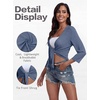 image:imagePrinStory Womens Tie Front Cropped Cardigan Summer 34 Sleeve Bolero Shrug for Sleeveless Dress Beach Cover Up Tops S4XL2 Light Blue