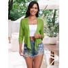 image:imagePrinStory Womens Tie Front Cropped Cardigan Summer 34 Sleeve Bolero Shrug for Sleeveless Dress Beach Cover Up Tops S4XLApple Green