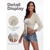 image:imagePrinStory Womens Tie Front Cropped Cardigan Summer 34 Sleeve Bolero Shrug for Sleeveless Dress Beach Cover Up Tops S4XLApricot