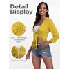 image:imagePrinStory Womens Tie Front Cropped Cardigan Summer 34 Sleeve Bolero Shrug for Sleeveless Dress Beach Cover Up Tops S4XLButter Yellow