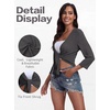 image:imagePrinStory Womens Tie Front Cropped Cardigan Summer 34 Sleeve Bolero Shrug for Sleeveless Dress Beach Cover Up Tops S4XLDark Gray