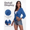image:imagePrinStory Womens Tie Front Cropped Cardigan Summer 34 Sleeve Bolero Shrug for Sleeveless Dress Beach Cover Up Tops S4XLRoyal Blue