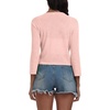 image:imagePrinStory Womens Tie Front Shrug 34 Sleeve Bolero Cardigan Lightweight Summer Casual Short Shawl Top S4XL06 Light Pink