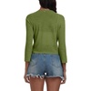 image:imagePrinStory Womens Tie Front Shrug 34 Sleeve Bolero Cardigan Lightweight Summer Casual Short Shawl Top S4XL07 Army Green