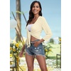 image:imagePrinStory Womens Tie Front Shrug 34 Sleeve Bolero Cardigan Lightweight Summer Casual Short Shawl Top S4XL08 Apricot
