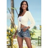 image:imagePrinStory Womens Tie Front Shrug 34 Sleeve Bolero Cardigan Lightweight Summer Casual Short Shawl Top S4XL10 Beige White