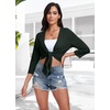 image:imagePrinStory Womens Tie Front Shrug 34 Sleeve Bolero Cardigan Lightweight Summer Casual Short Shawl Top S4XL11 Dark Green