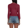 image:imagePrinStory Womens Tie Front Shrug 34 Sleeve Bolero Cardigan Lightweight Summer Casual Short Shawl Top S4XL13 Claret