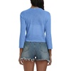 image:imagePrinStory Womens Tie Front Shrug 34 Sleeve Bolero Cardigan Lightweight Summer Casual Short Shawl Top S4XL19 Blue