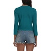 image:imagePrinStory Womens Tie Front Shrug 34 Sleeve Bolero Cardigan Lightweight Summer Casual Short Shawl Top S4XL21 Lake Blue