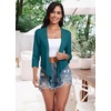 image:imagePrinStory Womens Tie Front Shrug 34 Sleeve Bolero Cardigan Lightweight Summer Casual Short Shawl Top S4XL21 Lake Blue