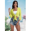 image:imagePrinStory Womens Tie Front Shrug 34 Sleeve Bolero Cardigan Lightweight Summer Casual Short Shawl Top S4XL23 Fluorescent Green