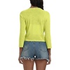 image:imagePrinStory Womens Tie Front Shrug 34 Sleeve Bolero Cardigan Lightweight Summer Casual Short Shawl Top S4XL23 Fluorescent Green