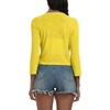 image:imagePrinStory Womens Tie Front Shrug 34 Sleeve Bolero Cardigan Lightweight Summer Casual Short Shawl Top S4XL24 Lemon Yellow