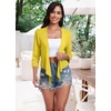 image:imagePrinStory Womens Tie Front Shrug 34 Sleeve Bolero Cardigan Lightweight Summer Casual Short Shawl Top S4XL24 Lemon Yellow
