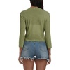 image:imagePrinStory Womens Tie Front Shrug 34 Sleeve Bolero Cardigan Lightweight Summer Casual Short Shawl Top S4XL25 Grass Green