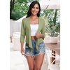 image:imagePrinStory Womens Tie Front Shrug 34 Sleeve Bolero Cardigan Lightweight Summer Casual Short Shawl Top S4XL25 Grass Green