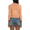 image:imagePrinStory Womens Tie Front Shrug 34 Sleeve Bolero Cardigan Lightweight Summer Casual Short Shawl Top S4XL28 Orange Red