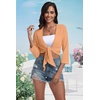 image:imagePrinStory Womens Tie Front Shrug 34 Sleeve Bolero Cardigan Lightweight Summer Casual Short Shawl Top S4XL28 Orange Red