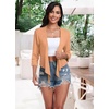 image:imagePrinStory Womens Tie Front Shrug 34 Sleeve Bolero Cardigan Lightweight Summer Casual Short Shawl Top S4XL28 Orange Red