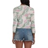 image:imagePrinStory Womens Tie Front Shrug 34 Sleeve Bolero Cardigan Lightweight Summer Casual Short Shawl Top S4XLFp Apricot Palm Leaf