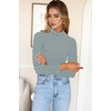 image:imagePrinStory Womens Tops Long Sleeve Shirts Slim Fit Business Dressy Casual Pullover Tee for 2025 TrendyFp Apricot Blue Stripe
