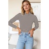 image:imagePrinStory Womens Tops Long Sleeve Shirts Slim Fit Business Dressy Casual Pullover Tee for 2025 TrendyFp Apricot Grey Stripe