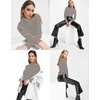 image:imagePrinStory Womens Tops Long Sleeve Shirts Slim Fit Business Dressy Casual Pullover Tee for 2025 TrendyFp Apricot Grey Stripe