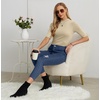 image:imagePrinStory Womens Tops Mock Neck Short Sleeve T Shirts Dressy Casual Ribbed Knit Slim Fit Summer Business Going Out Tops 2026C Apricot