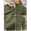 image:imagePrinStory Womens Tops Mock Neck Short Sleeve T Shirts Dressy Casual Ribbed Knit Slim Fit Summer Business Going Out Tops 2026C Army Green