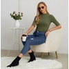 image:imagePrinStory Womens Tops Mock Neck Short Sleeve T Shirts Dressy Casual Ribbed Knit Slim Fit Summer Business Going Out Tops 2026C Army Green