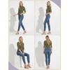 image:imagePrinStory Womens Tops Mock Neck Short Sleeve T Shirts Dressy Casual Ribbed Knit Slim Fit Summer Business Going Out Tops 2026C Army Green