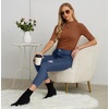 image:imagePrinStory Womens Tops Mock Neck Short Sleeve T Shirts Dressy Casual Ribbed Knit Slim Fit Summer Business Going Out Tops 2026C Caramel