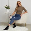 image:imagePrinStory Womens Tops Mock Neck Short Sleeve T Shirts Dressy Casual Ribbed Knit Slim Fit Summer Business Going Out Tops 2026C Coffee