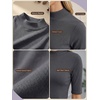 image:imagePrinStory Womens Tops Mock Neck Short Sleeve T Shirts Dressy Casual Ribbed Knit Slim Fit Summer Business Going Out Tops 2026C Dark Gray