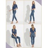image:imagePrinStory Womens Tops Mock Neck Short Sleeve T Shirts Dressy Casual Ribbed Knit Slim Fit Summer Business Going Out Tops 2026C Denim Blue