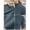 image:imagePrinStory Womens Tops Mock Neck Short Sleeve T Shirts Dressy Casual Ribbed Knit Slim Fit Summer Business Going Out Tops 2026C Gray Blue
