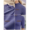 image:imagePrinStory Womens Tops Mock Neck Short Sleeve T Shirts Dressy Casual Ribbed Knit Slim Fit Summer Business Going Out Tops 2026C Gray Purple