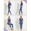 image:imagePrinStory Womens Tops Mock Neck Short Sleeve T Shirts Dressy Casual Ribbed Knit Slim Fit Summer Business Going Out Tops 2026C Gray Purple