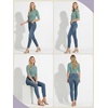 image:imagePrinStory Womens Tops Mock Neck Short Sleeve T Shirts Dressy Casual Ribbed Knit Slim Fit Summer Business Going Out Tops 2026C Haze Green