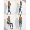 image:imagePrinStory Womens Tops Mock Neck Short Sleeve T Shirts Dressy Casual Ribbed Knit Slim Fit Summer Business Going Out Tops 2026C Khaki