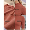 image:imagePrinStory Womens Tops Mock Neck Short Sleeve T Shirts Dressy Casual Ribbed Knit Slim Fit Summer Business Going Out Tops 2026C Pumpkin