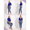image:imagePrinStory Womens Tops Mock Neck Short Sleeve T Shirts Dressy Casual Ribbed Knit Slim Fit Summer Business Going Out Tops 2026C Royal Blue