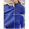 image:imagePrinStory Womens Tops Mock Neck Short Sleeve T Shirts Dressy Casual Ribbed Knit Slim Fit Summer Business Going Out Tops 2026C Royal Blue