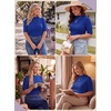 image:imagePrinStory Womens Tops Mock Neck Short Sleeve T Shirts Dressy Casual Ribbed Knit Slim Fit Summer Business Going Out Tops 2026C Royal Blue