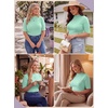 image:imagePrinStory Womens Tops Mock Neck Short Sleeve T Shirts Dressy Casual Ribbed Knit Slim Fit Summer Business Going Out Tops 2026C Turquoise