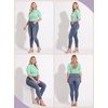 image:imagePrinStory Womens Tops Mock Neck Short Sleeve T Shirts Dressy Casual Ribbed Knit Slim Fit Summer Business Going Out Tops 2026C Turquoise