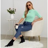 image:imagePrinStory Womens Tops Mock Neck Short Sleeve T Shirts Dressy Casual Ribbed Knit Slim Fit Summer Business Going Out Tops 2026C Turquoise