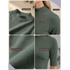 image:imagePrinStory Womens Tops Mock Neck Short Sleeve T Shirts Dressy Casual Ribbed Knit Slim Fit Summer Business Going Out Tops 2026C Vg Green