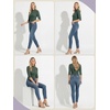 image:imagePrinStory Womens Tops Mock Neck Short Sleeve T Shirts Dressy Casual Ribbed Knit Slim Fit Summer Business Going Out Tops 2026C Vg Green